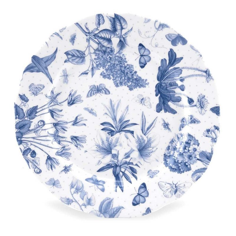 英国Portmeirion Botanic Blue淡雅植物蓝系列-22cm餐盘(8.5寸) - 盘子/餐盘/盘架 - 瓷 蓝色