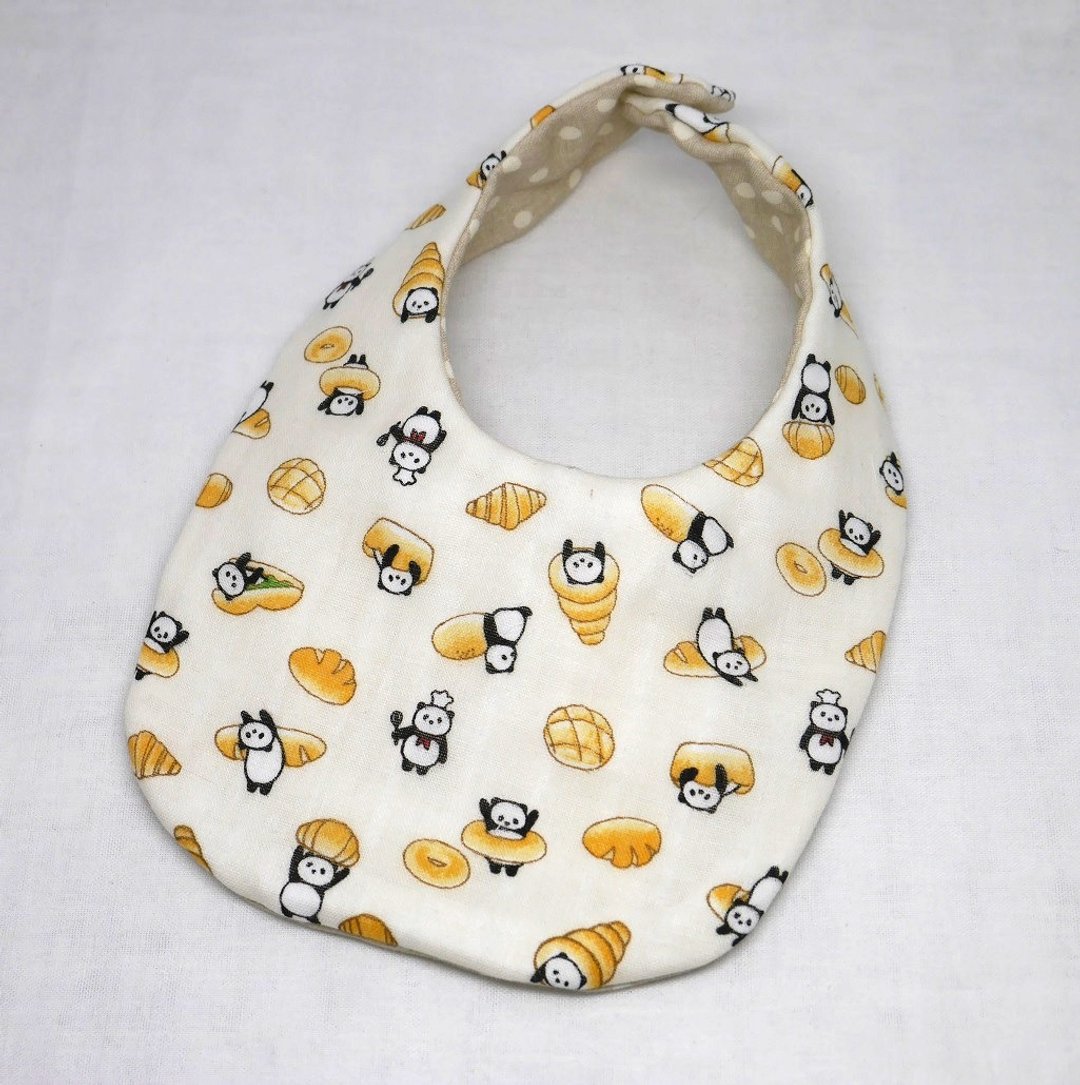 Japanese Handmade 8-layer-gauze Baby Bib - 围嘴/口水巾 - 棉 白色