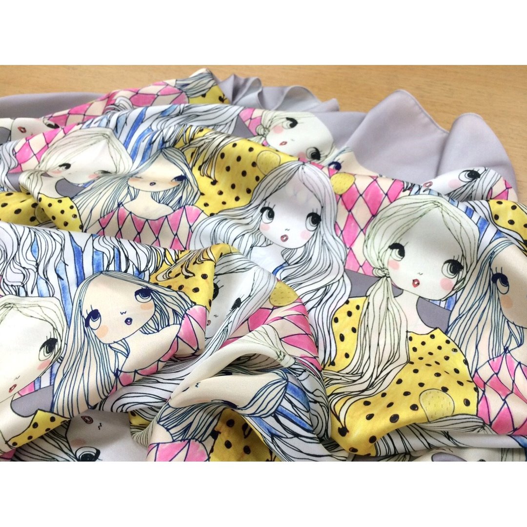 CyranoScarf - Charlie - 丝巾 - 丝．绢 银色