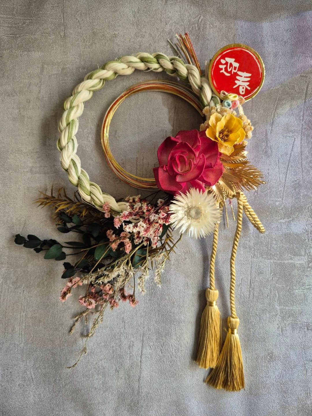 日式注连绳-丰年 新年.过年.蛇年挂饰.花礼.附礼盒 - 干燥花/捧花 - 植物．花 