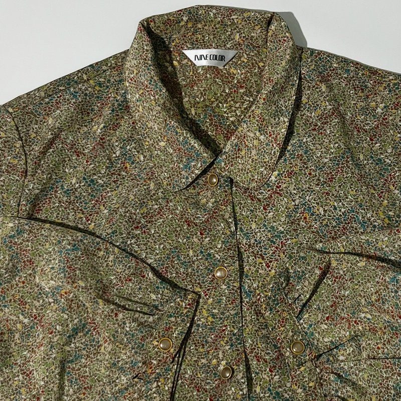 日本印花长袖衬衫 - 女装衬衫 - 聚酯纤维 多色