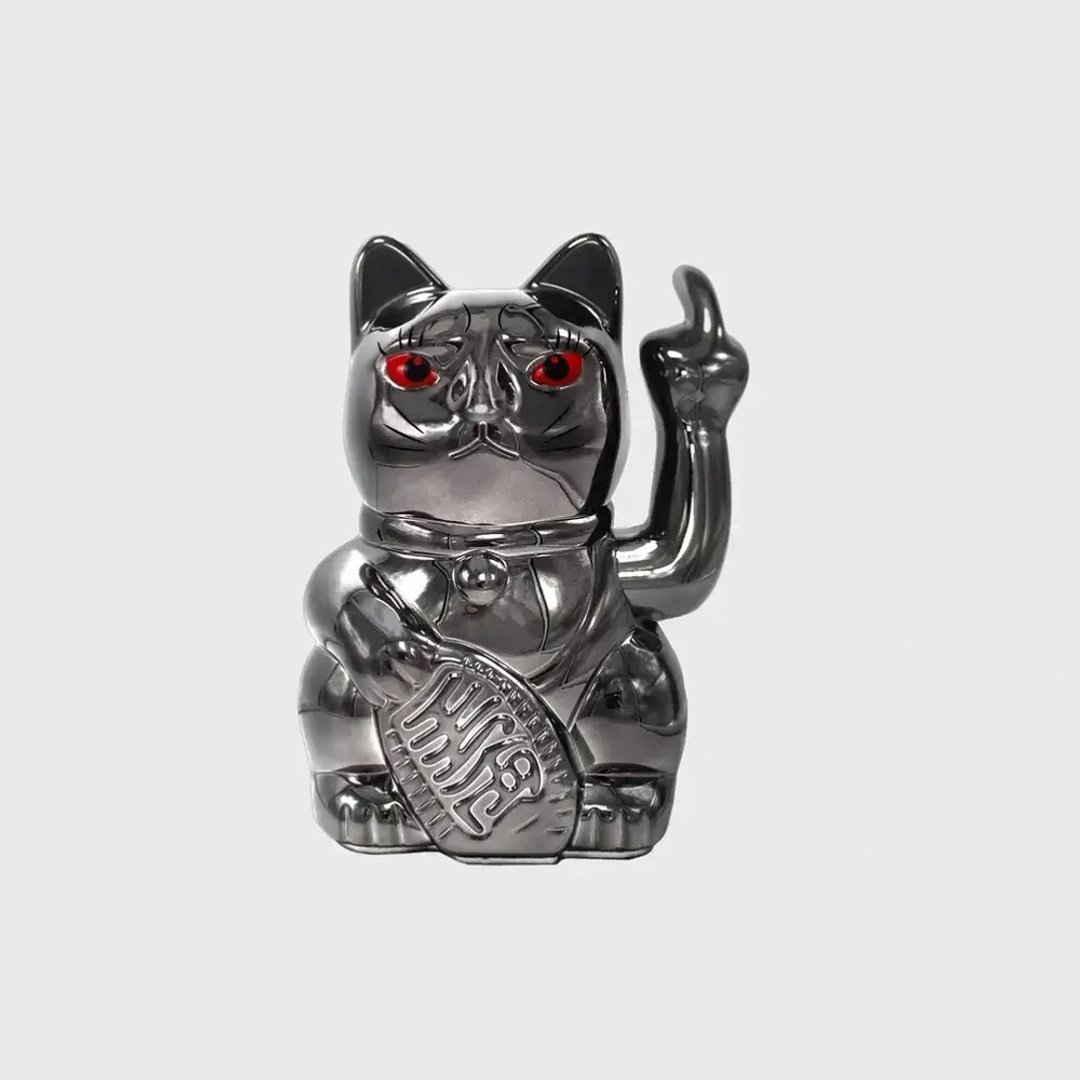 ANGRY CAT 中指猫 (亮黑) - 摆饰 - 塑料 黑色