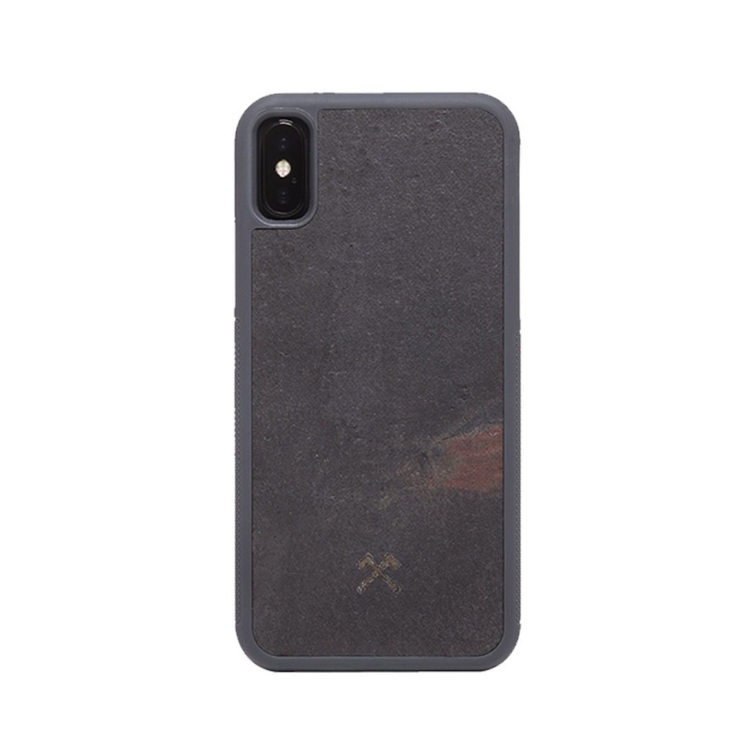 德国WOODCESSORIES天然原石防摔保护壳-iPhone Xs Max 火山黑 - 手机壳/手机套 - 石头 灰色