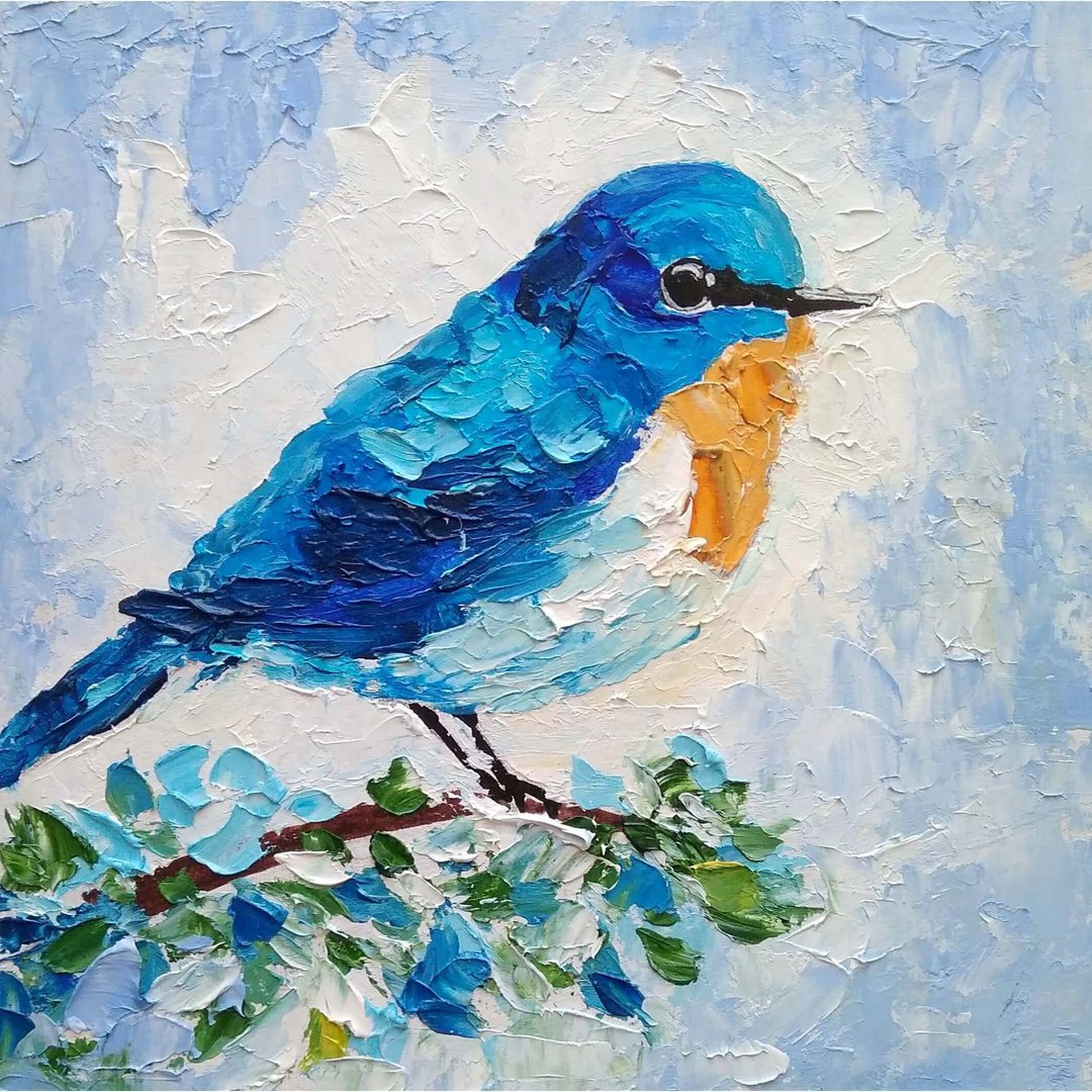 雀画原创雀墙艺术动物艺术品迷你油画，油画 - 海报/装饰画/版画 - 其他材质 多色