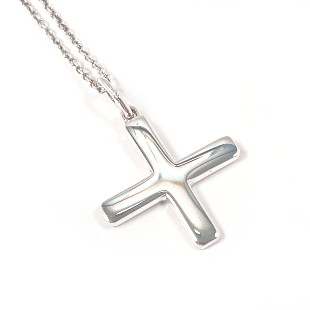 【日本直送 二手美品】蒂芙尼 TIFFANY&Co. 项链 坠饰 资生堂 Ag+ 联名款 十字架 银 925 抛光翻新 - 项链 - 纯银 银色