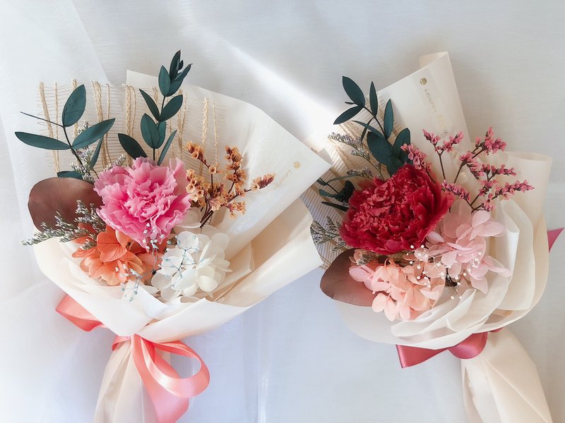 母亲节礼物 干燥花 永生花 康乃馨 盆花 母亲节 花束 康乃馨花束 - 干燥花/捧花 - 植物．花 粉红色
