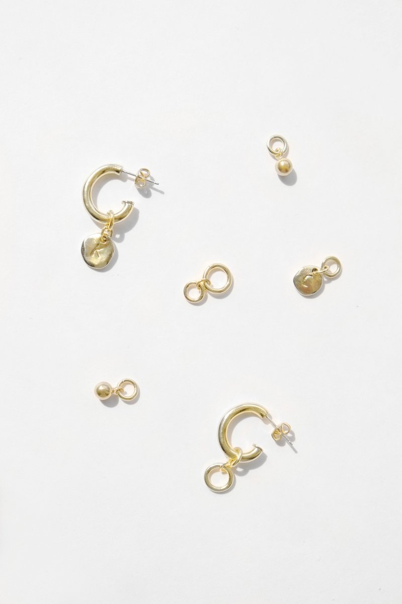 Chubby Hoop Earring - Mix & Match 小单圈耳环 配件 - 耳环/耳夹 - 纯银 金色