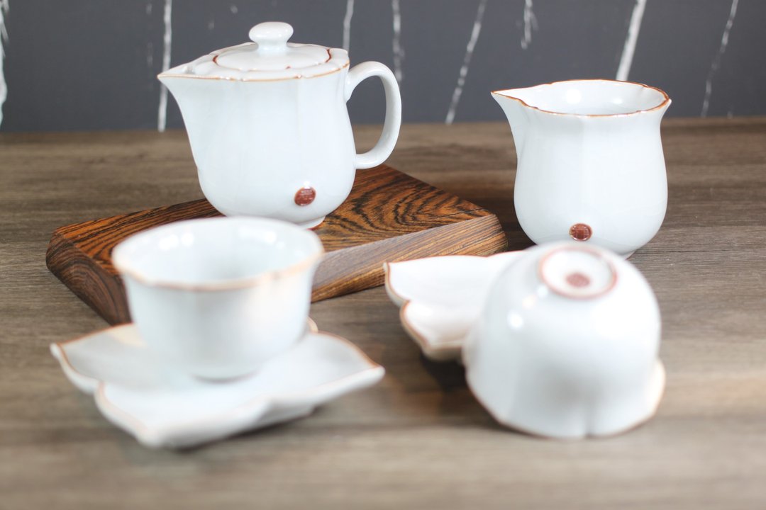 【送礼好物】官窑 月白 幸福茶具组 莺歌名家叶敏祥得奖作品 - 茶具/茶杯 - 陶 