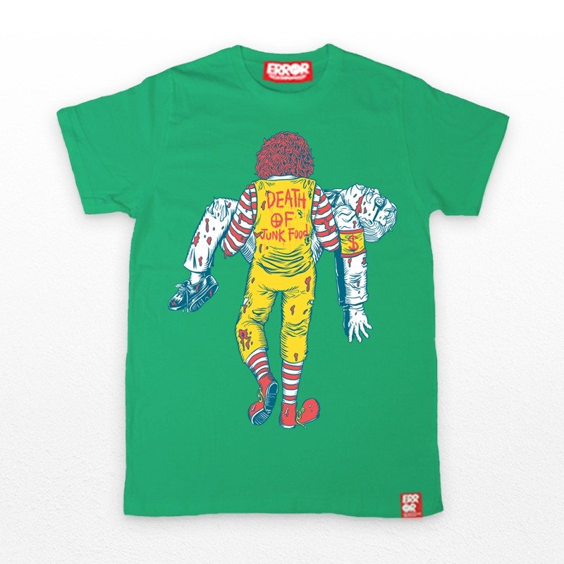 Death of Junk Food - 男装上衣/T 恤 - 棉．麻 绿色