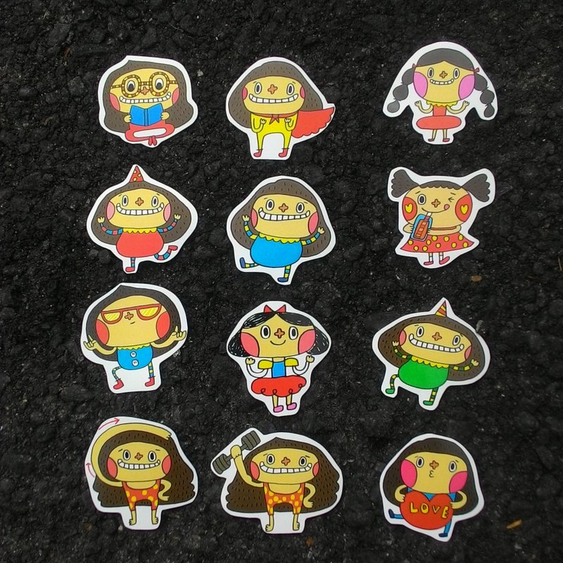 花大鼻贴纸包-可爱日常2 - 贴纸 - 纸 多色