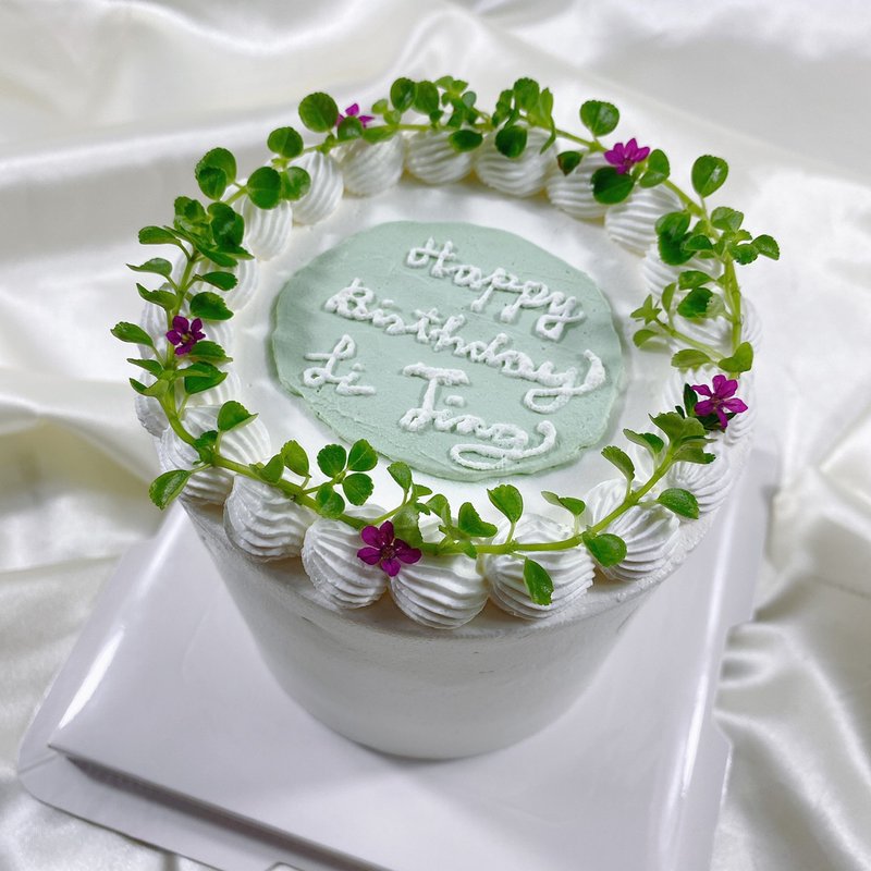 岁月正好 花草 挤花 韩式 生日蛋糕 定制 手绘4 6 8寸 面交 - 蛋糕/甜点 - 新鲜食材 白色
