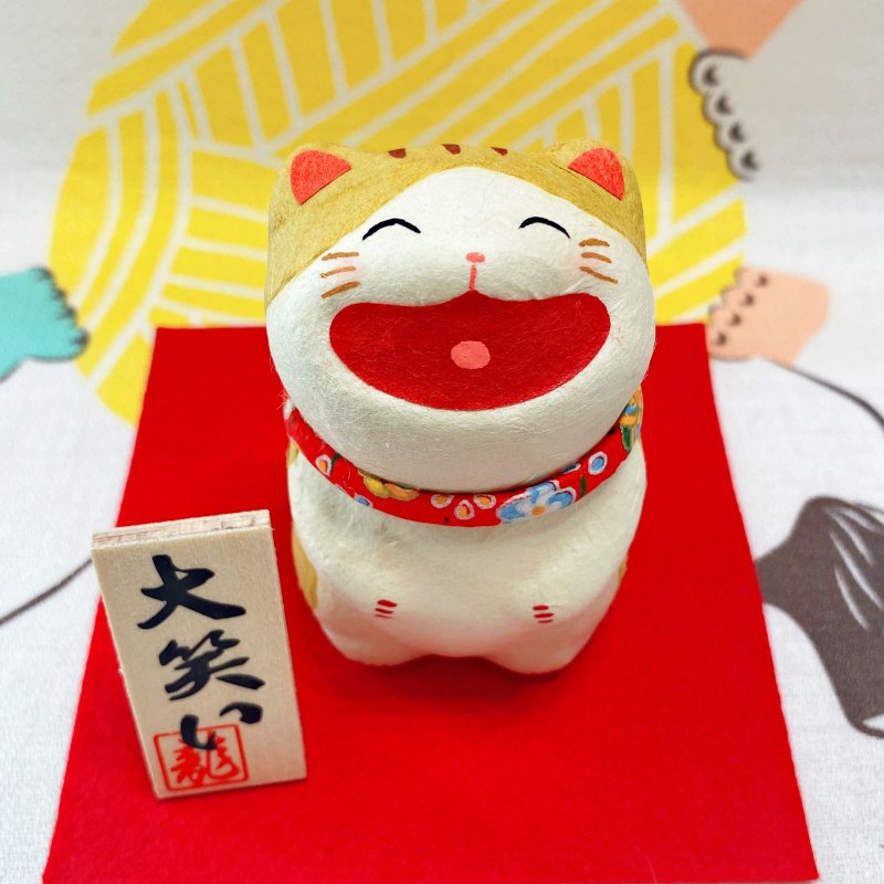 京都手作摆饰-大笑猫(虎斑)立 - 摆饰 - 其他材质 