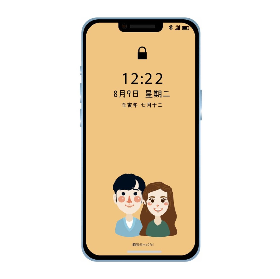 【定制化似颜绘】大橘鼻头像_手机壁纸 (三种颜色壁纸) - 电子手绘真人画像/绘画/插画 - 其他材质 