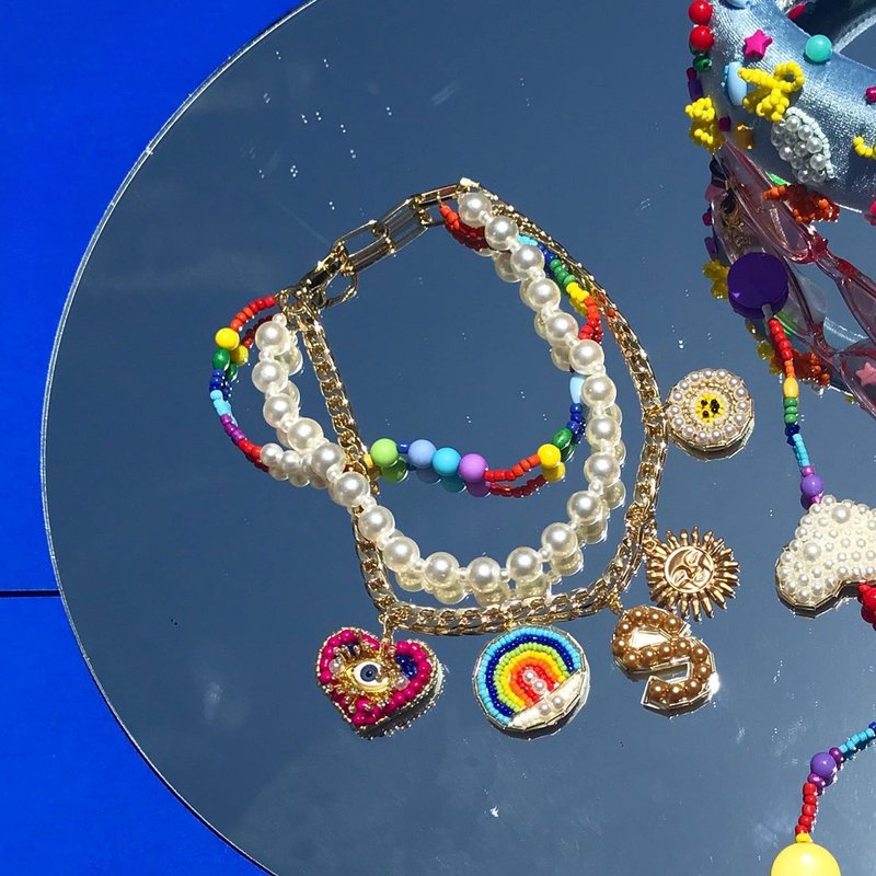 KS necklace : Rainbow + 5 pendants - 项链 - 其他材质 多色