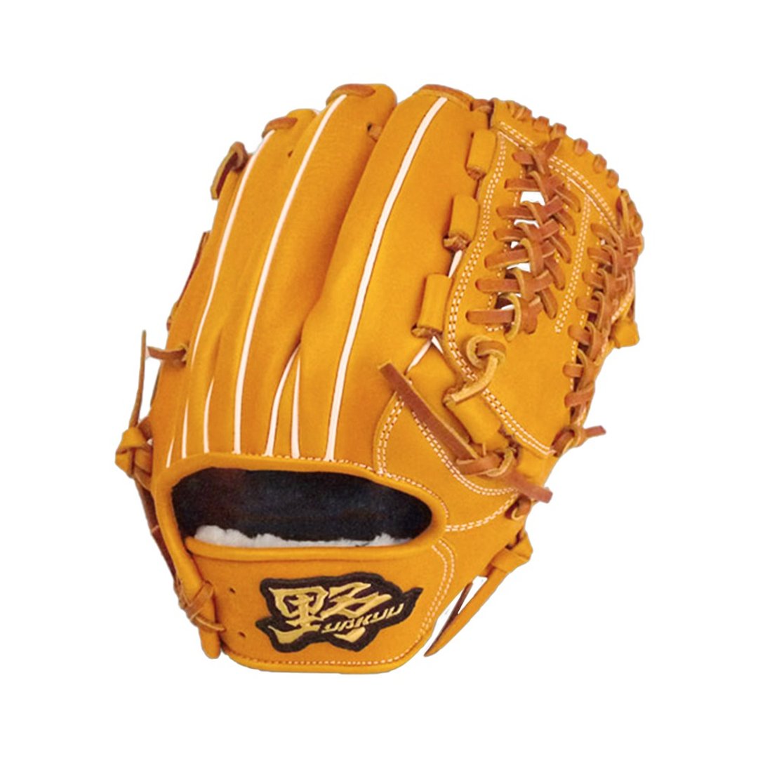 【野YAKYU】GLOVE硬式牛皮 (11.75吋) 密网球档 - 原皮色 - 运动配件 - 真皮 橘色