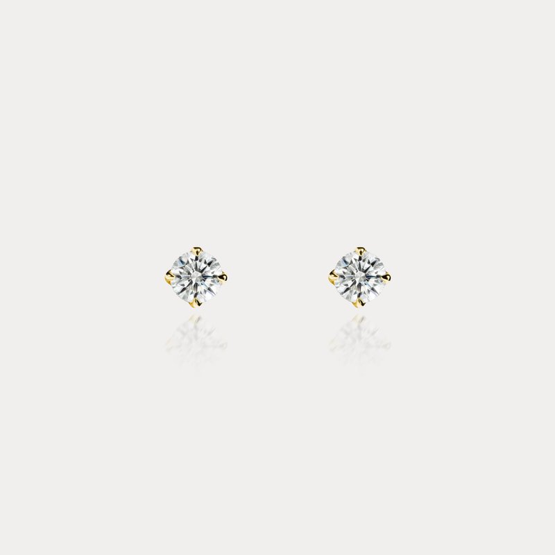 Crown | 0.15ct 皇冠经典四爪镶 八心八箭 贴耳钻石18K耳环 - 耳环/耳夹 - 钻石 白色