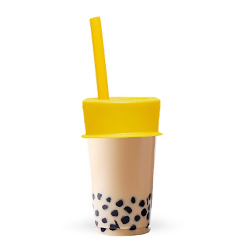 加拿大LUUMI Bubble Tea Lid 珍珠奶茶密封盖(含吸管) 黄 - 环保吸管 - 硅胶 黄色