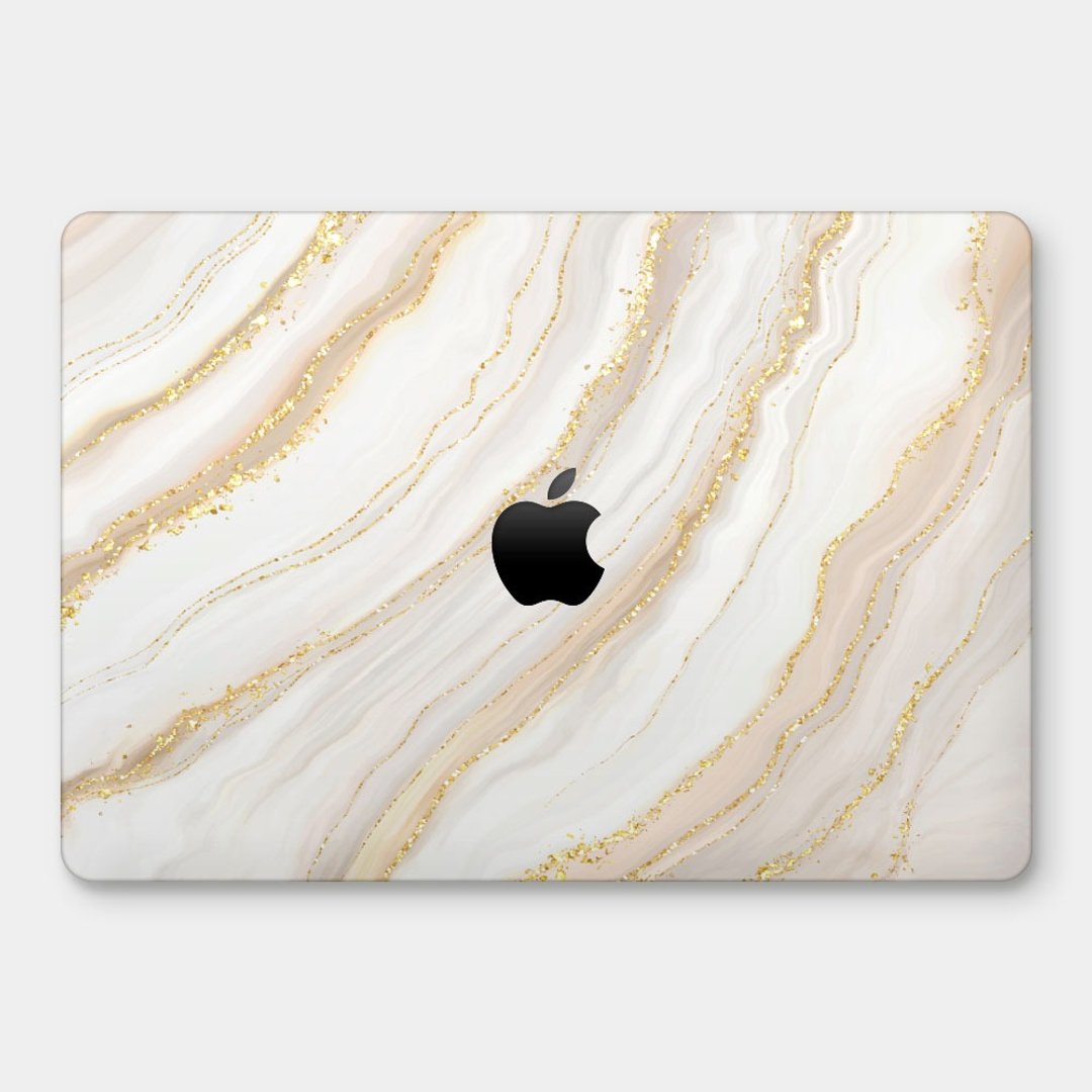 白色仿金色纹路大理石 MacBook 超轻薄防刮保护壳 PS098 - 平板/电脑保护壳 - 塑料 金色