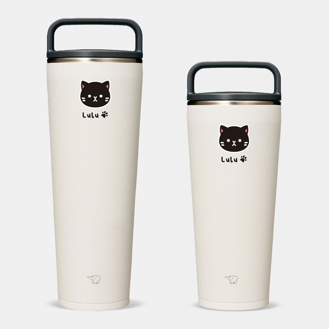 【定制化礼物】猫头 定制化文字 720 / 890ml 象印随行杯 PU005 - 保温瓶/保温杯 - 不锈钢 白色