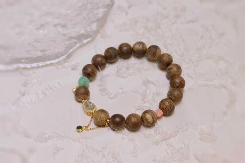 原创百搭天然莺歌绿奇楠沉香手串 文玩手链手串 - 手链/手环 - 木头 