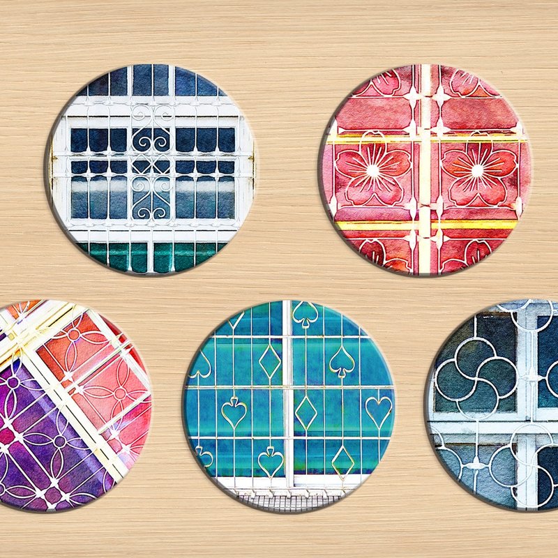 – 全新特价 – 老屋颜 – 水彩铁窗花杯垫 多款式 - 杯垫 - 陶 