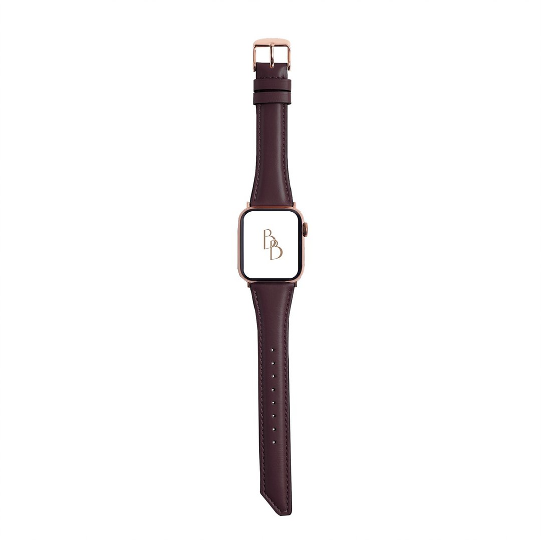 Apple Watch 深棕 斜角油蜡 真皮 皮革 手表 表带 - 表带 - 真皮 咖啡色