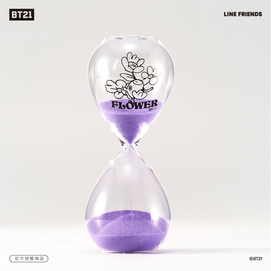 BT21 花漾10分钟沙漏计时器 – MANG款 (紫色) - 摆饰 - 玻璃 紫色