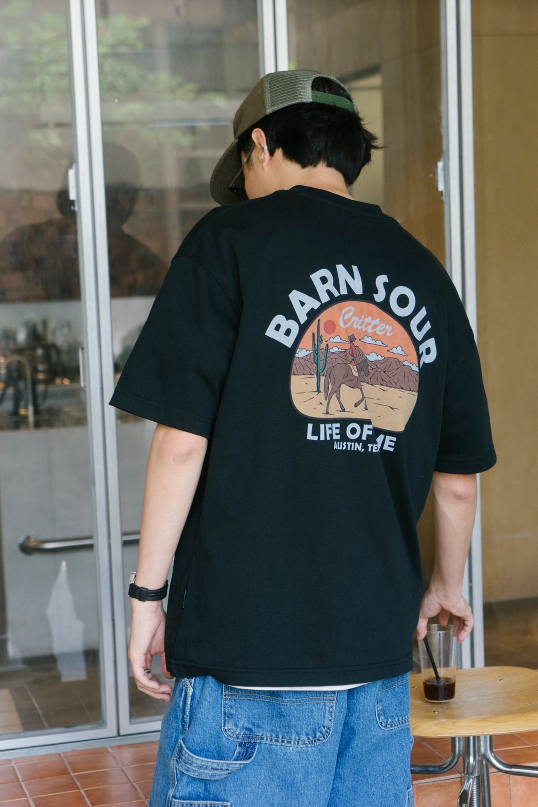 T-SHIRT 重磅夏日趣味印花短袖T恤 美式復古寬鬆透氣 Cityboy - 男装上衣/T 恤 - 棉 黑色
