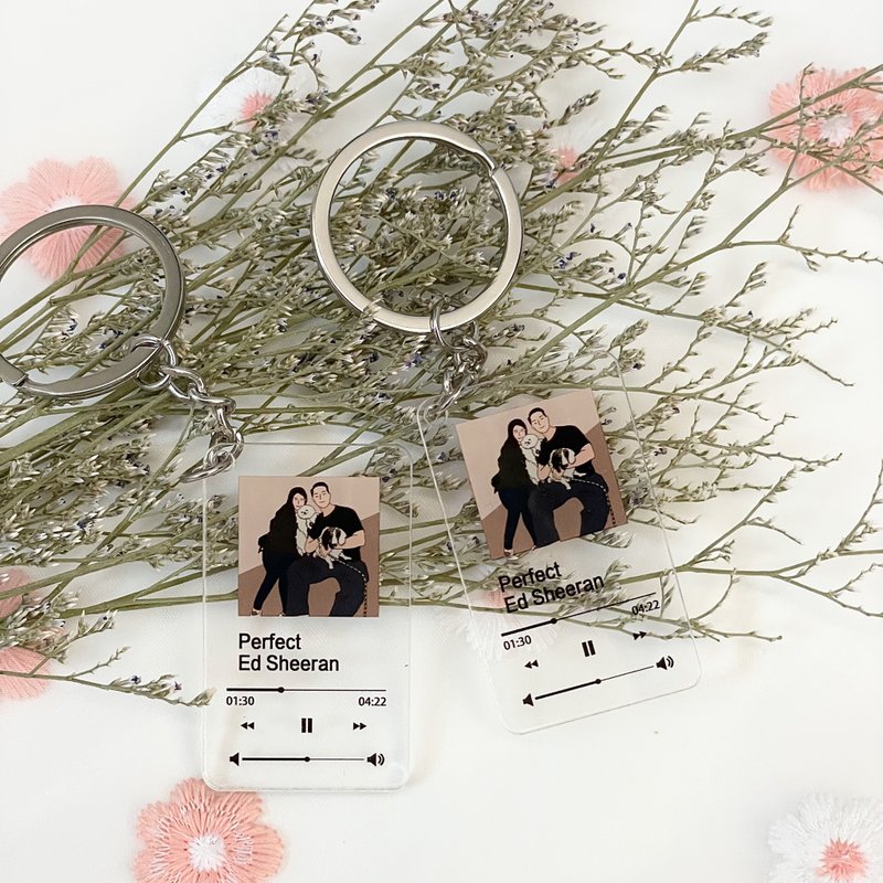 似颜绘音乐播放器锁匙扣 - 钥匙链/钥匙包 - 塑料 多色