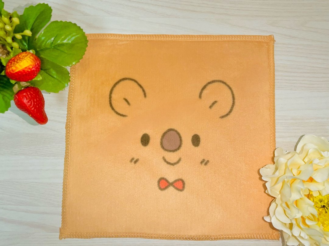 短尾矮袋鼠特写脸手帕 - 手帕/方巾 - 聚酯纤维 橘色