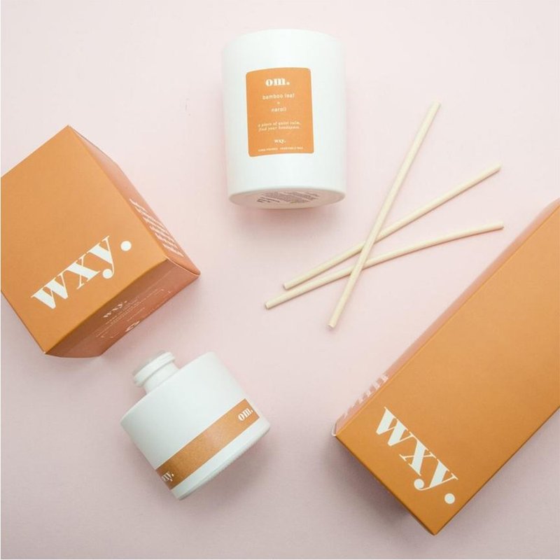 【英国 wxy】经典扩香- om. 竹叶 & 橙花 /100ml - 香薰/精油/线香 - 玻璃 橘色