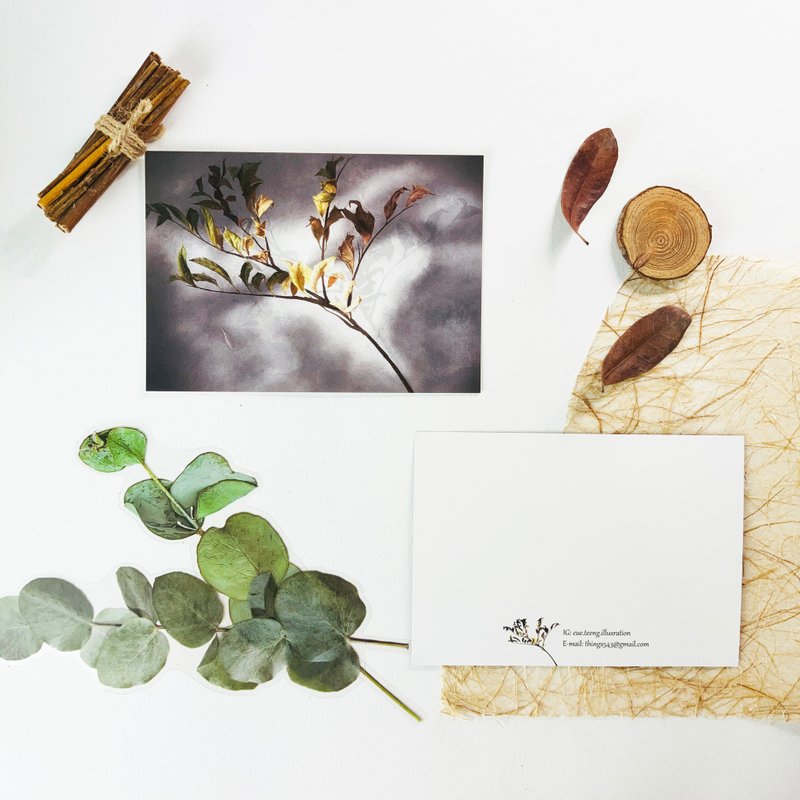 插画卡片-枯树 - 卡片/明信片 - 纸 灰色