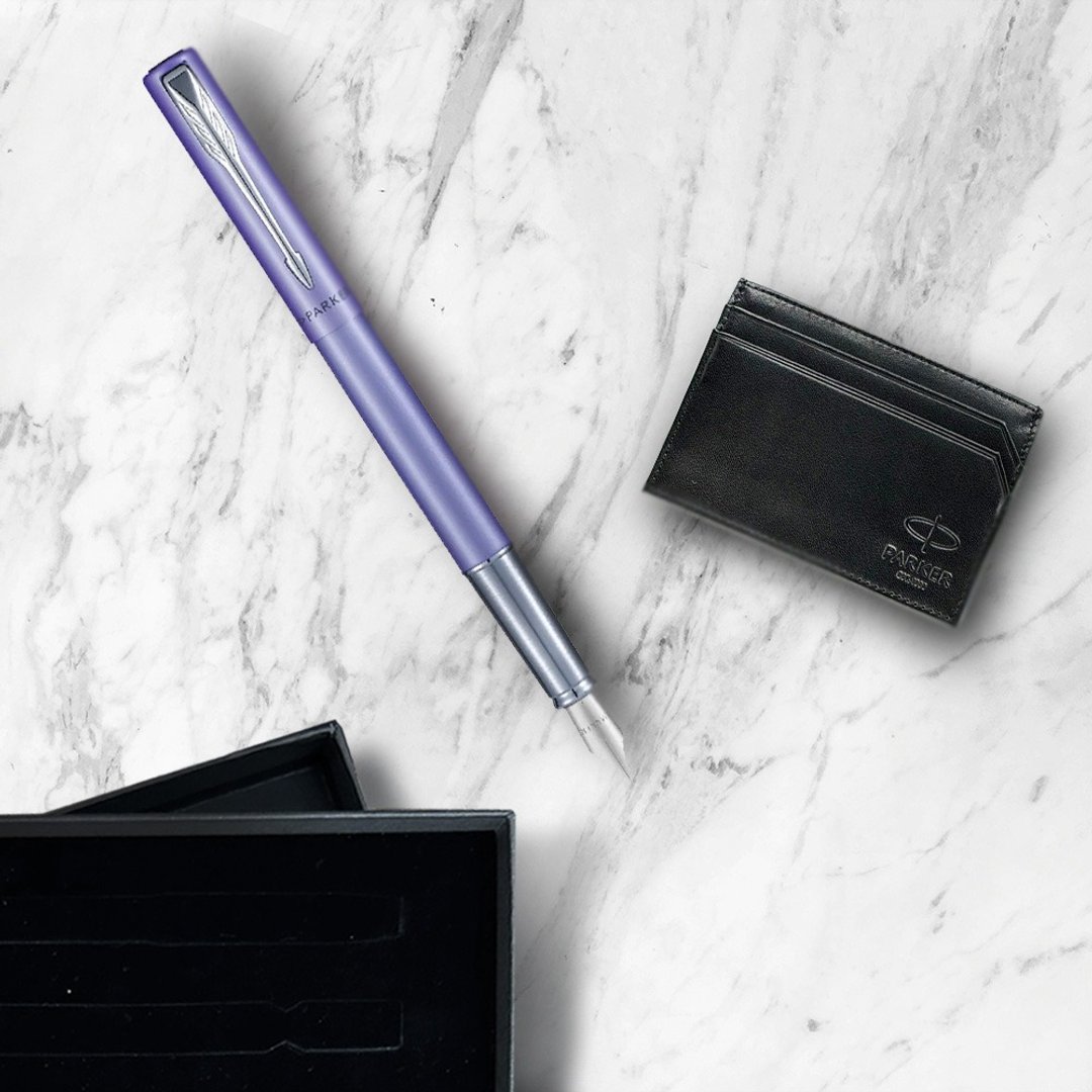 PARKER 派克 威雅XL系 绚丽紫 钢笔  F尖 牛皮卡夹礼盒 免费刻字 - 钢笔 - 其他金属 紫色