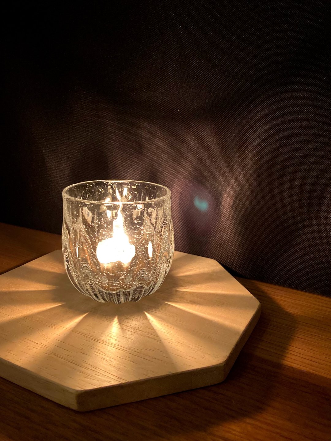 Hemp charcoal glass candle holder - 蜡烛/烛台 - 玻璃 透明