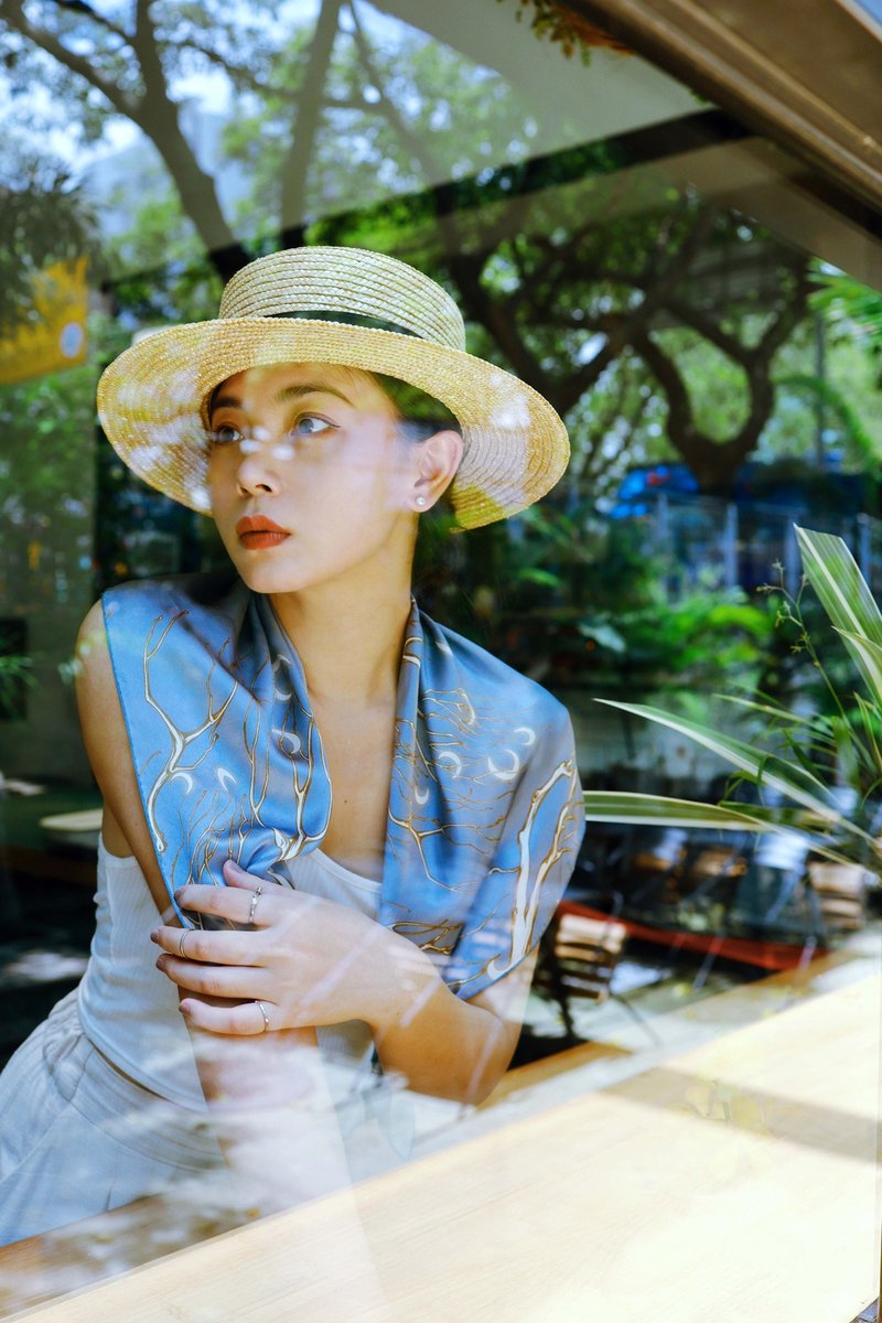 原创设计晚安真丝方巾 - 丝巾 - 丝．绢 