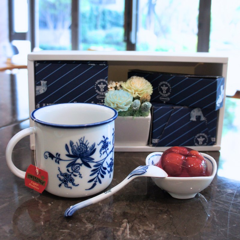 【献给亲爱的甜蜜午茶】欧洲原装甜点餐具组+手工花 - 咖啡杯/马克杯 - 瓷 