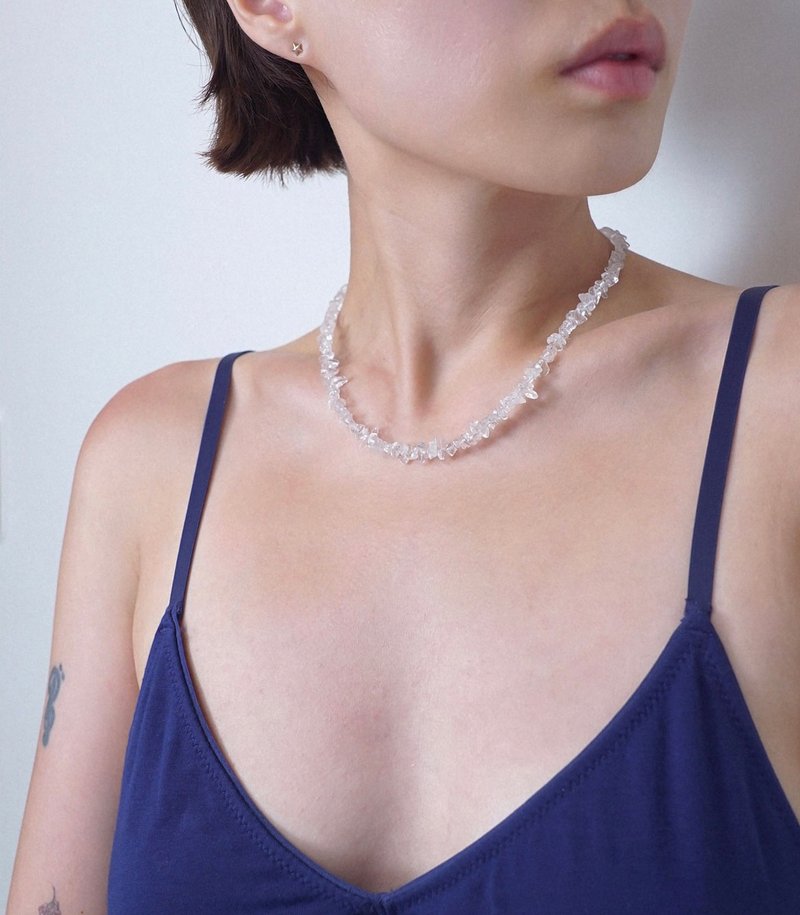 透明石英宝石项链 - 项链 - 半宝石 白色