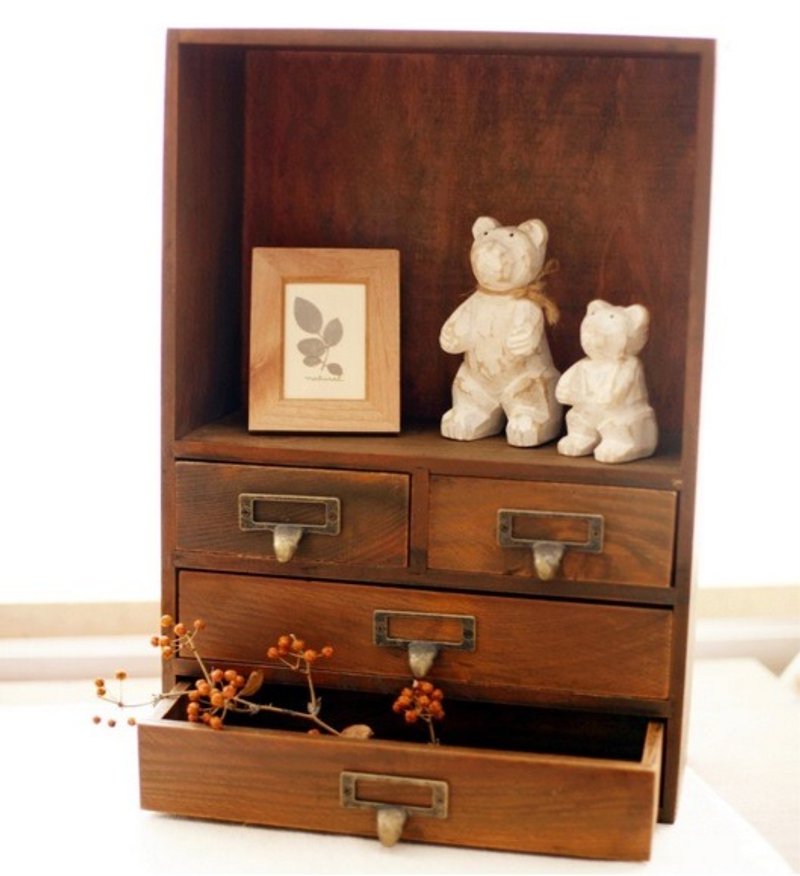 【好日恋物】日制仿旧收纳柜/收纳箱 - 收纳用品 - 木头 咖啡色