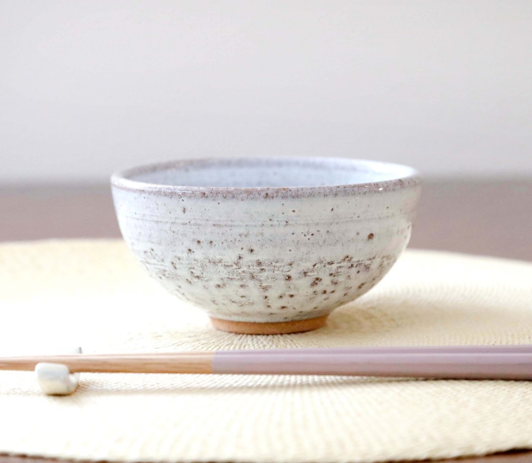 红泥白釉饭碗 - 碗 - 陶 白色