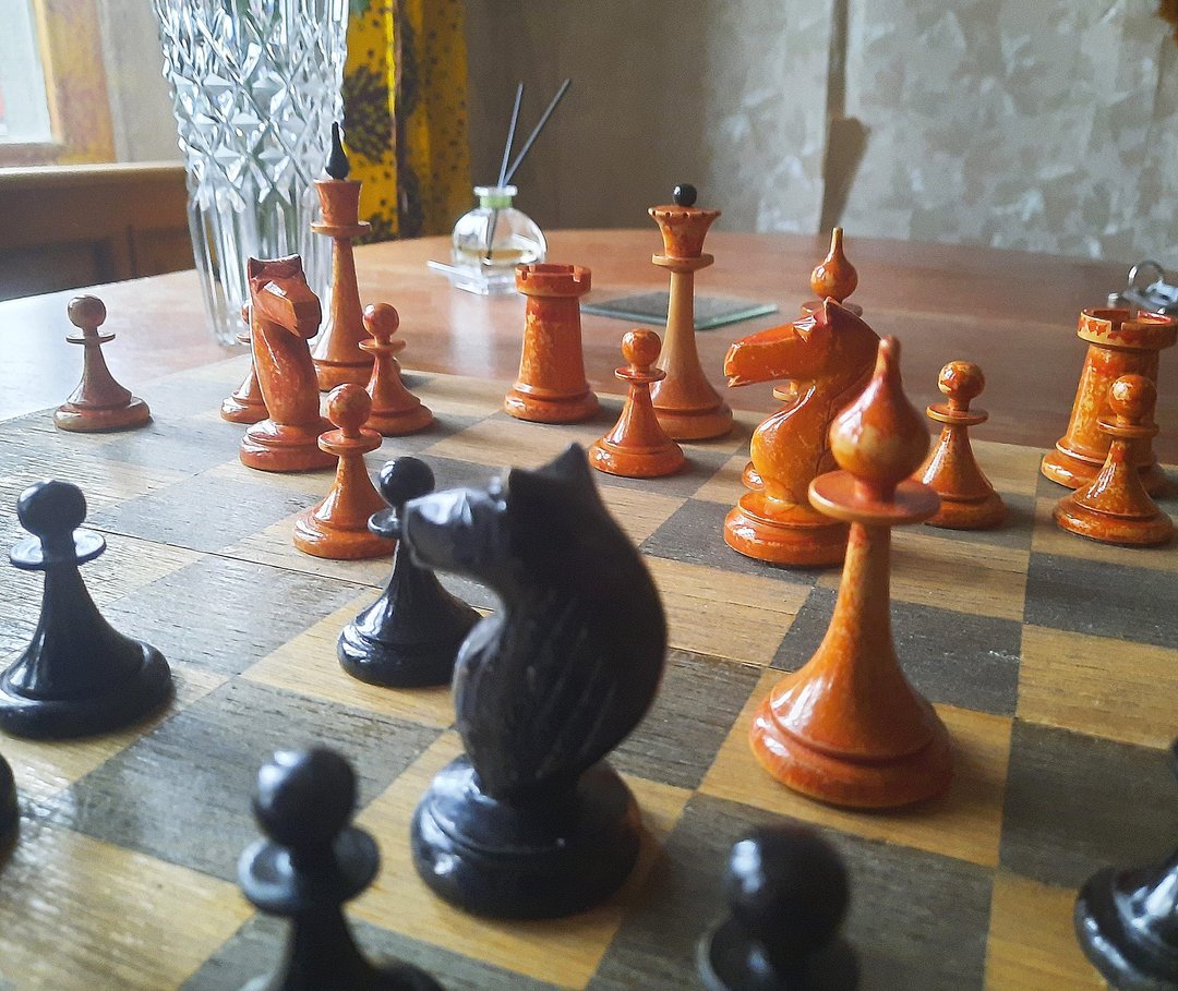 1954 年苏联莫尔多瓦制西洋棋组 – 史达林时代的复古俄罗斯西洋棋，已有 72 年历史 - 桌游/玩具 - 木头 