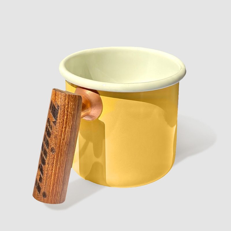 Truvii 柚木把手双色珐琅杯 露营杯 - 奶油黄 - 其他杯子 - 珐琅 黄色