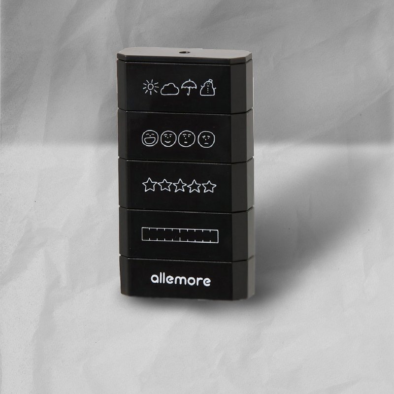 日本 SHACHIHATA nototo四连环印章/每日日志 - 印章/印台 - 塑料 黑色