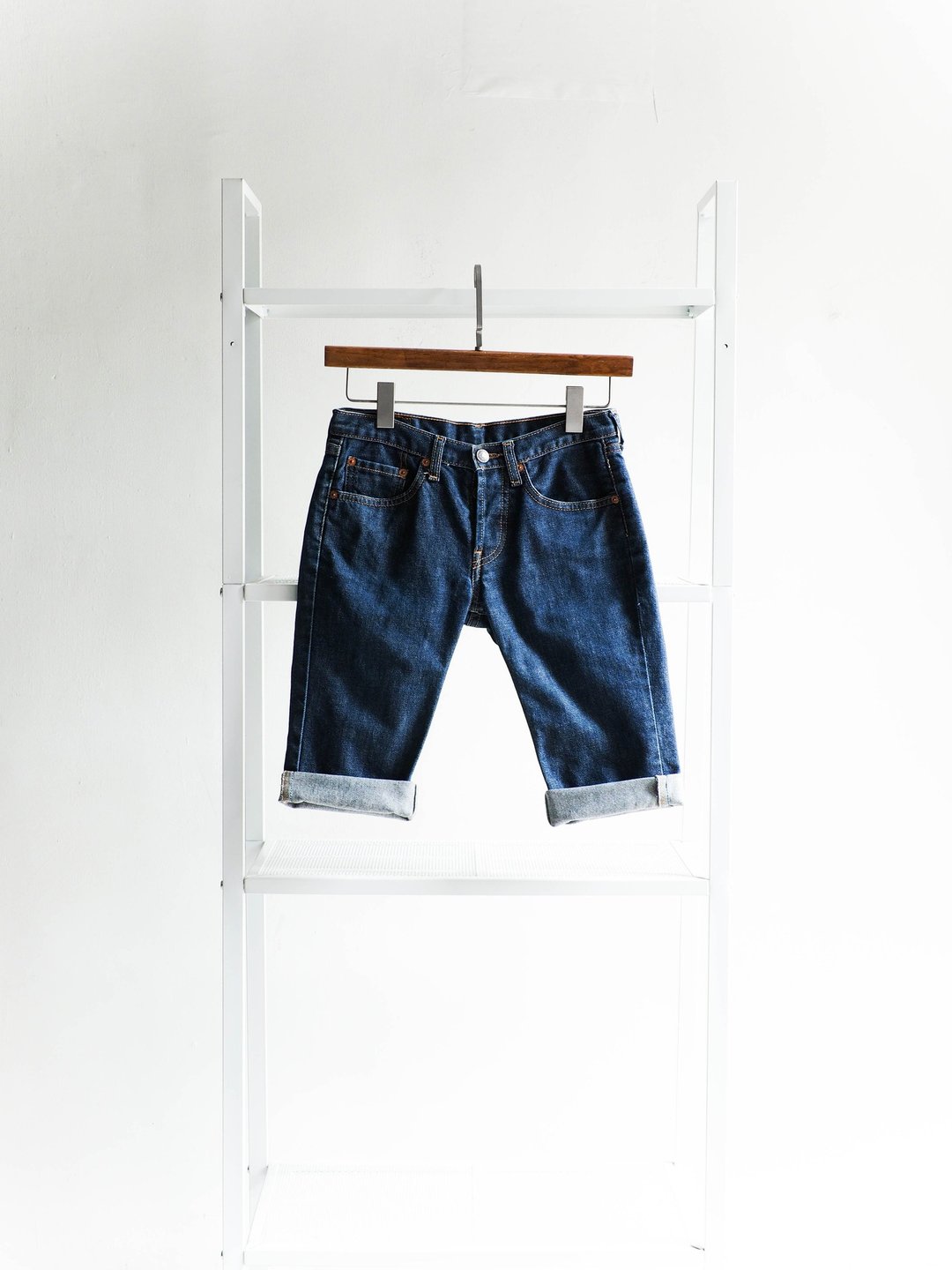levis 540 / W25 靛海深蓝青春日和 女牛仔古着丹宁短裤 vintage - 女装短裤 - 棉 蓝色