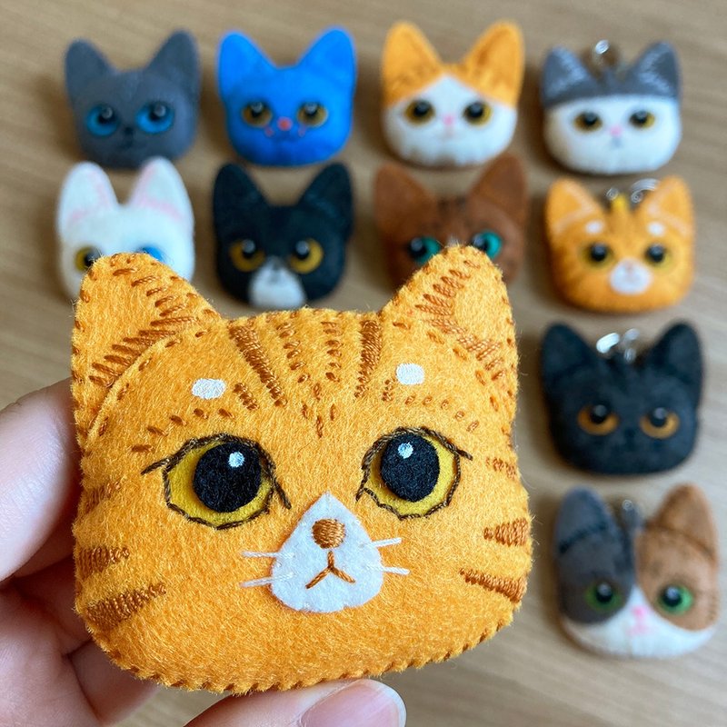 y星球_10款猫猫(胖胖版)别针/钥匙圈 - 徽章/别针 - 其他人造纤维 多色
