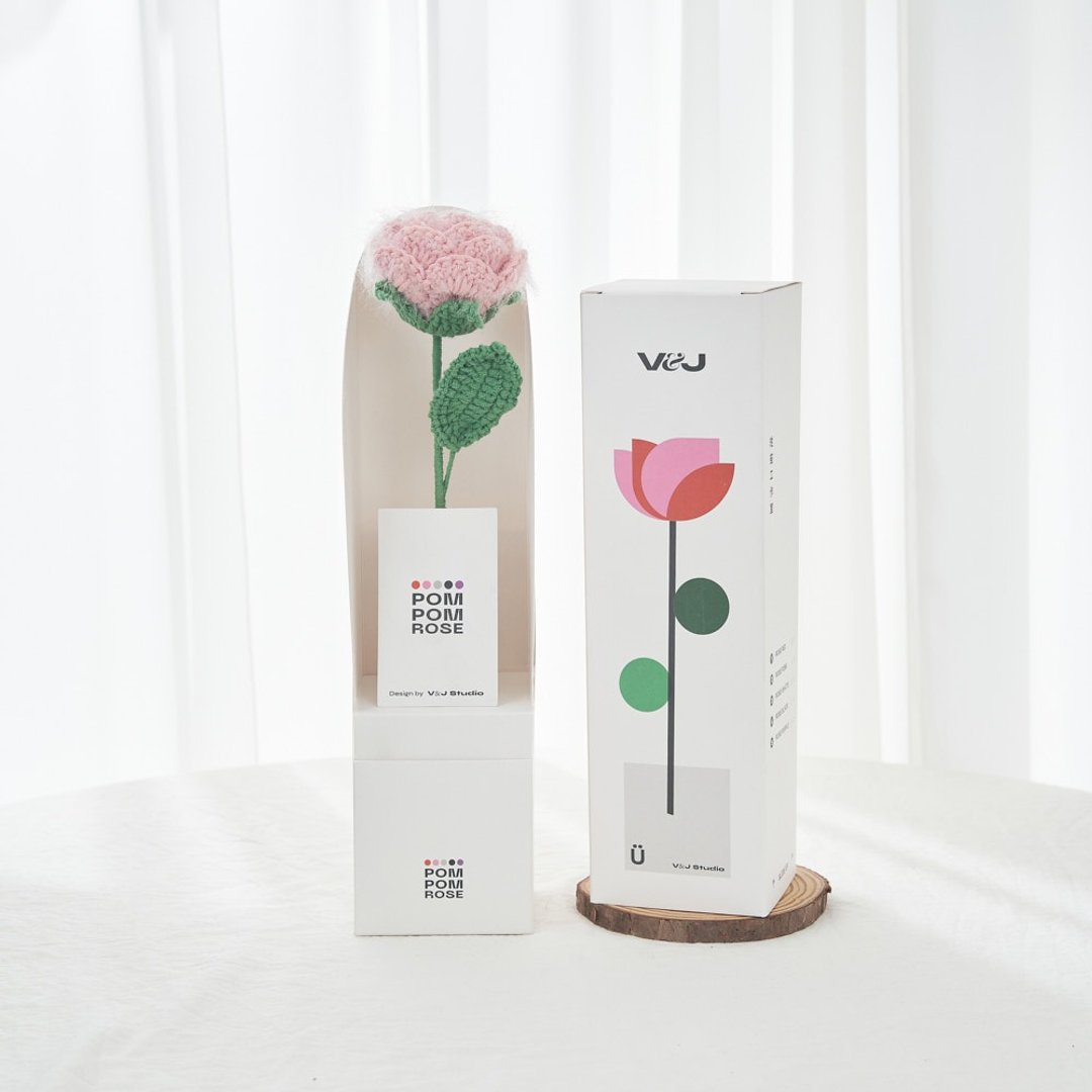 针织玫瑰 POMPOMROSE 初恋的爱 - 摆饰 - 聚酯纤维 粉红色