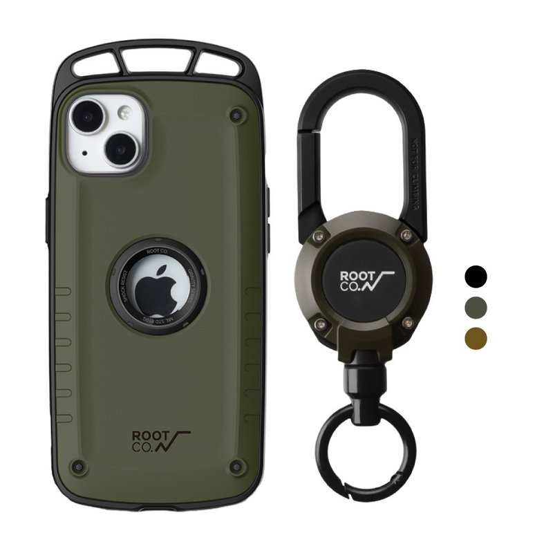 日本 ROOT CO. iPhone 14 Plus 单挂勾手机壳+360度旋转登山扣 - 手机壳/手机套 - 塑料 多色