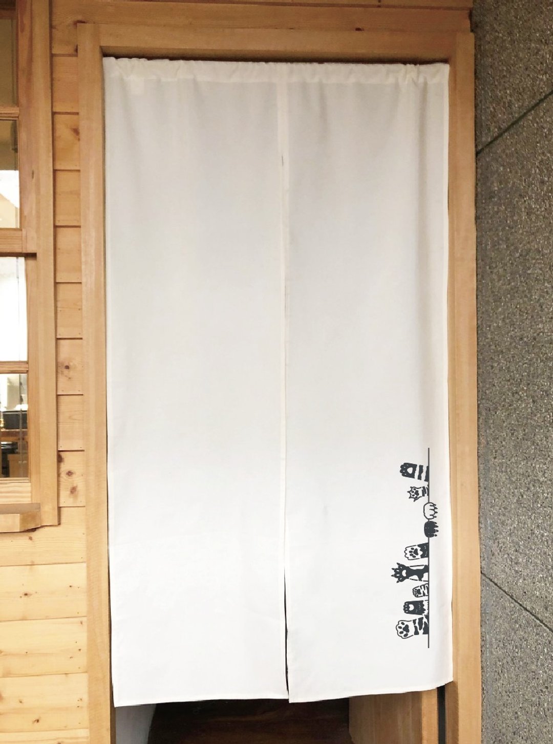 (多色款选择) 猫掌-有机棉绢印日式中门帘 Organic Cotton - 门帘/门牌 - 棉 白色