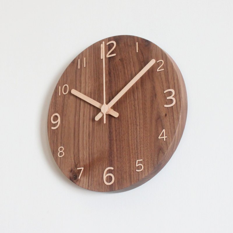 CLOCK_26 Numbers 实木静音 时钟 挂钟  台湾限量手作 黑胡桃 - 时钟/闹钟 - 木头 咖啡色