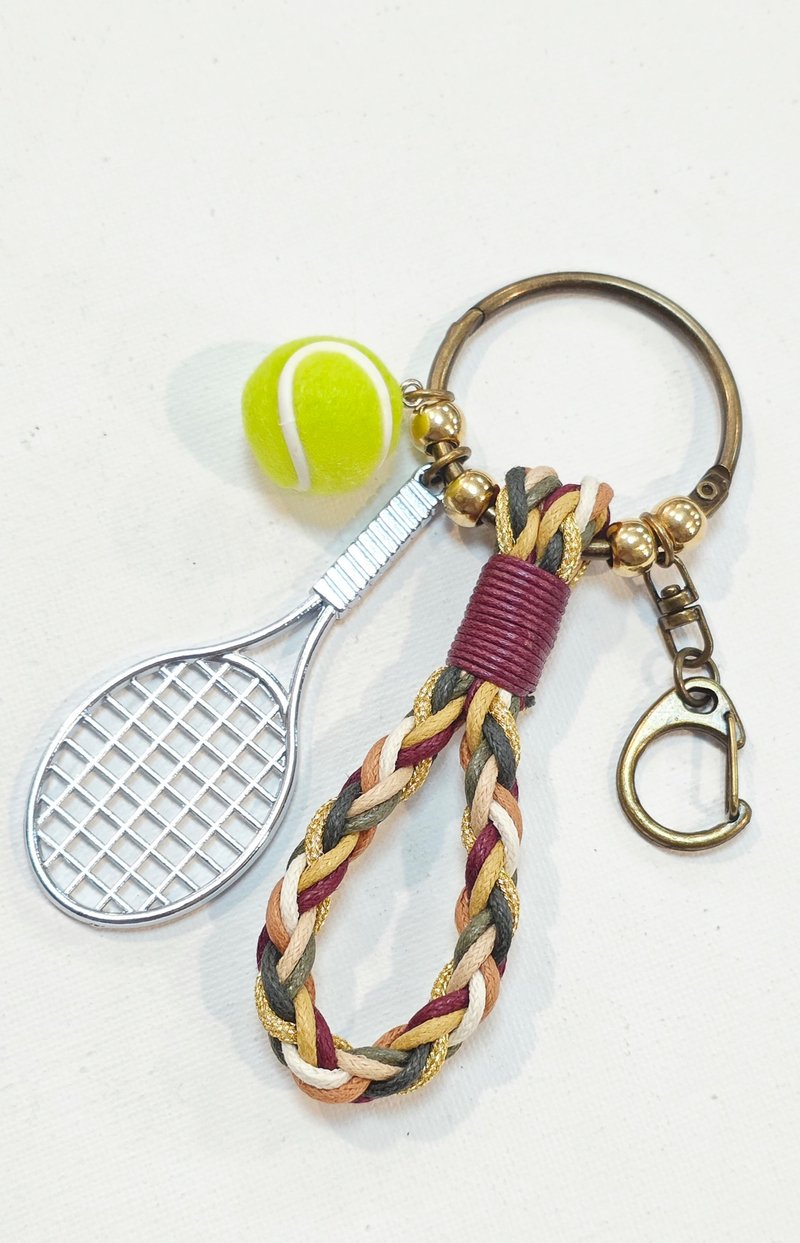 Paris*Le Bonheun。幸福手作。运动系列。网球。编织钥匙圈手 - 钥匙链/钥匙包 - 其他金属 黄色