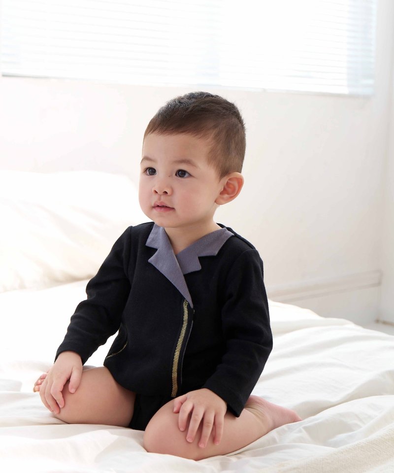 英伦骑士领包屁衣 - 包屁衣/连体衣 - 棉．麻 